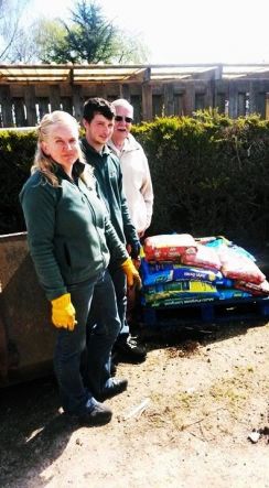 Sue Bulled,community co-ordinator for Exwick.helper Dave and Lion Clif